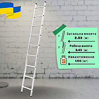 Алюмінієві приставні сходи 1 секція 9 сходинок