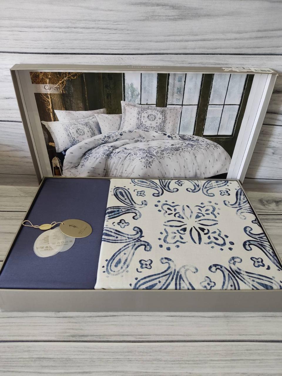 Постільна білизна сатинова євро розмір Dantela Digitall Casey Туреччина, фото 1