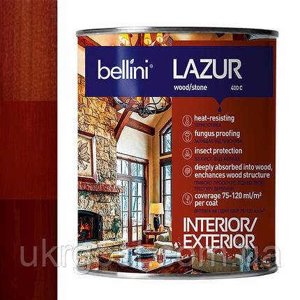 Деревозахисний засіб ЛАЗУР BELLINI Вишня глянець 2,5 л, фото 1