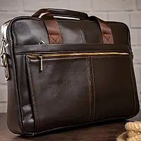 Мужская сумка портфель для документов или ноутбука деловая кожаная сумка под формат а4