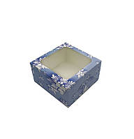 Коробка для Бенто-торта 170*170*90 снежинки 3D (10шт/уп)