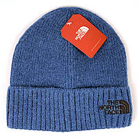 Зимняя шапка The North Face, цвет бирюзовый с черным логотипом