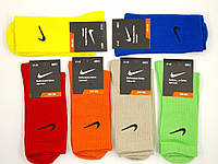 Мужские носки спортивные высокие демисезонные стрейчевые однотонные хлопок. 41-44 12 пар/уп. микс цветов