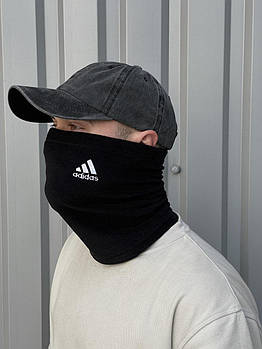 Чоловічий Баф зимовий Adidas утеплений чорний  ⁇  Шарф-баф Адідас теплий на флісі