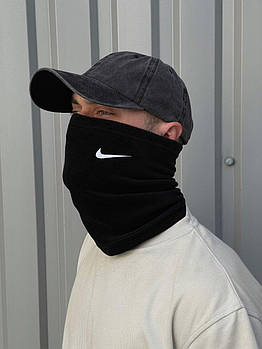 Чоловічий Баф зимовий Nike (Найк) утеплений чорний  ⁇  Шарф-баф теплий на флісі