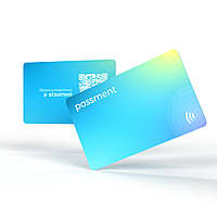Синя Безконтактна Візитка з NFC чіпом розумна електронна цифрова пластикова карта PassMent