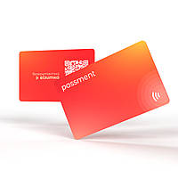 Червона безконтактна візитка з NFC чіпом розумна електронна цифрова пластикова карта PassMent