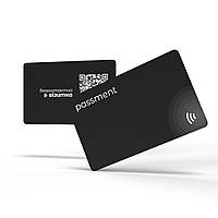 Черная бесконтактная визитка с чипом NFC Смарт Электронная цифровая пластиковая карта PassMent