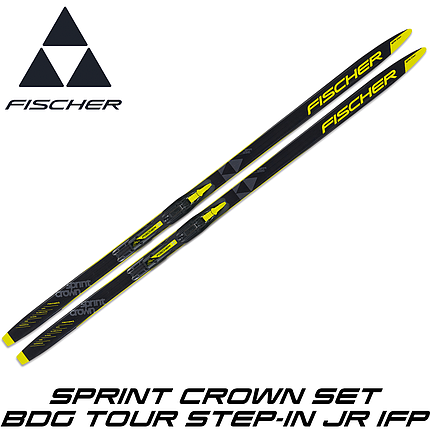 Лижі бігові дитячі FISCHER Sprint Crown Set / Bdg Tour Step-In Jr Ifp, фото 1