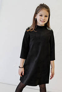 Плаття для дівчинки "Стрази погони" (122-152 зріст) замш на дайвінгу турецькі стрази