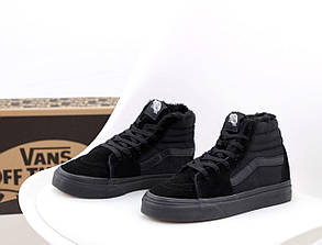 Кеди чоловічі чорні зимові Vans Old Skool High Total Black Winter Fur (09725)