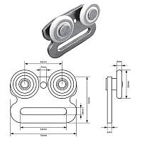 Ролик до штори причепа Ø32:52х52х75 мм EDSCHA 38069460