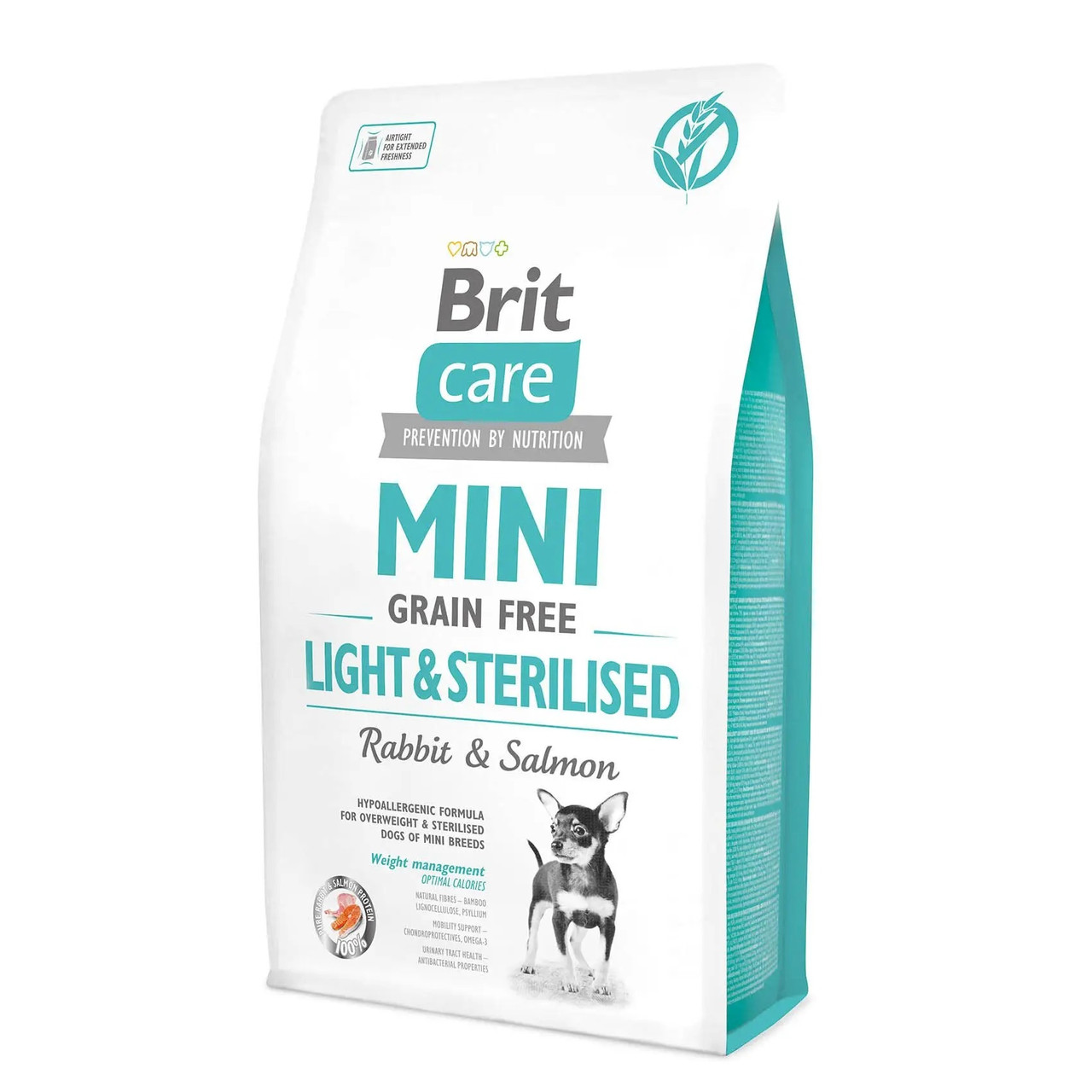 Сухий корм для собак мініатюрних порід Brit Care Mini GF Light & Steril (лосось та кролик) 2 кг