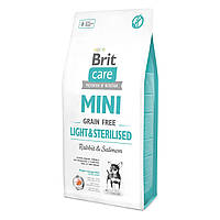 Сухой корм для собак миниатюрных пород Brit Care Mini GF Light & Steril (лосось и кролик) 7 кг