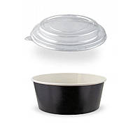 Упаковка паперова для салату 750мл ЧОРНО/БІЛИЙ, 400шт/ящ