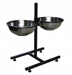 Croci (Крокі) Black Solid Dinner Set металеві миски на підставці для собак 0.6 л/16 см 2 шт.