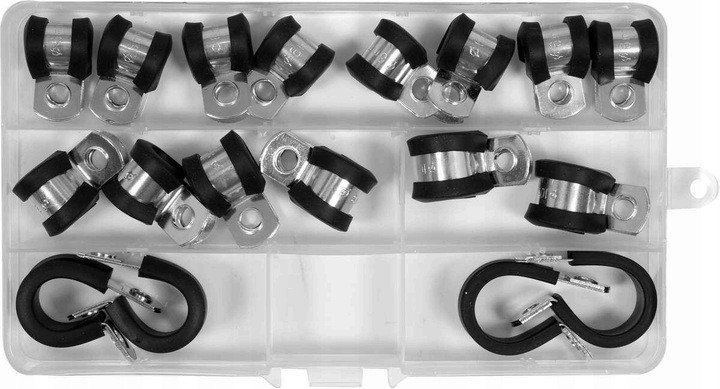 Набір затискних прогумованих хомутів 6-16 мм YATO 18 шт.