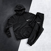 Спортивный костюм мужской зима/осень теплый Nike (Найк) на флисе черный топ качество