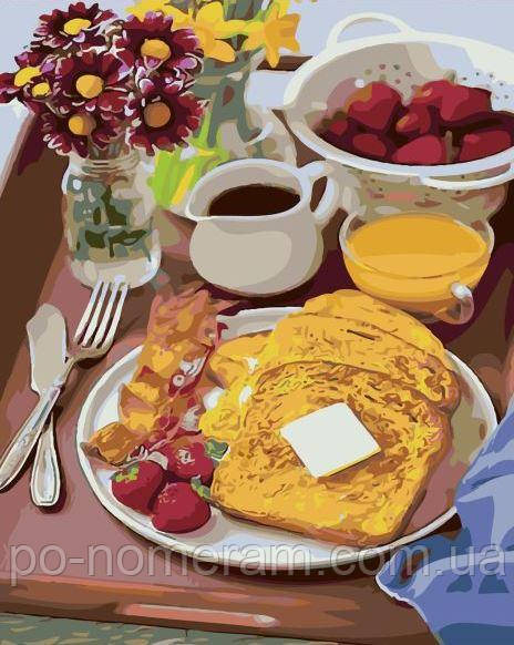 Акційна Картина за номерами Strateg Сніданок у ліжко (SR-SY6277) 40 х 50 см, фото 1