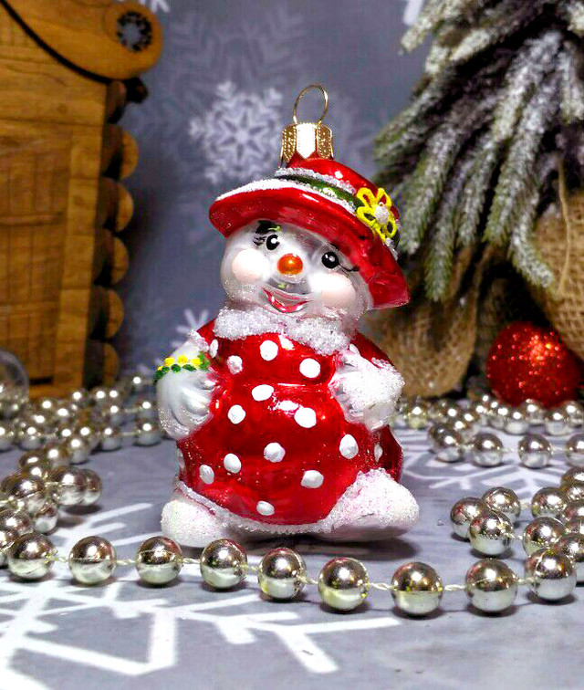 irena кошечка игрушка на елку снеговичек в шляпе игрушка стекло irena снеговичек в шляпе