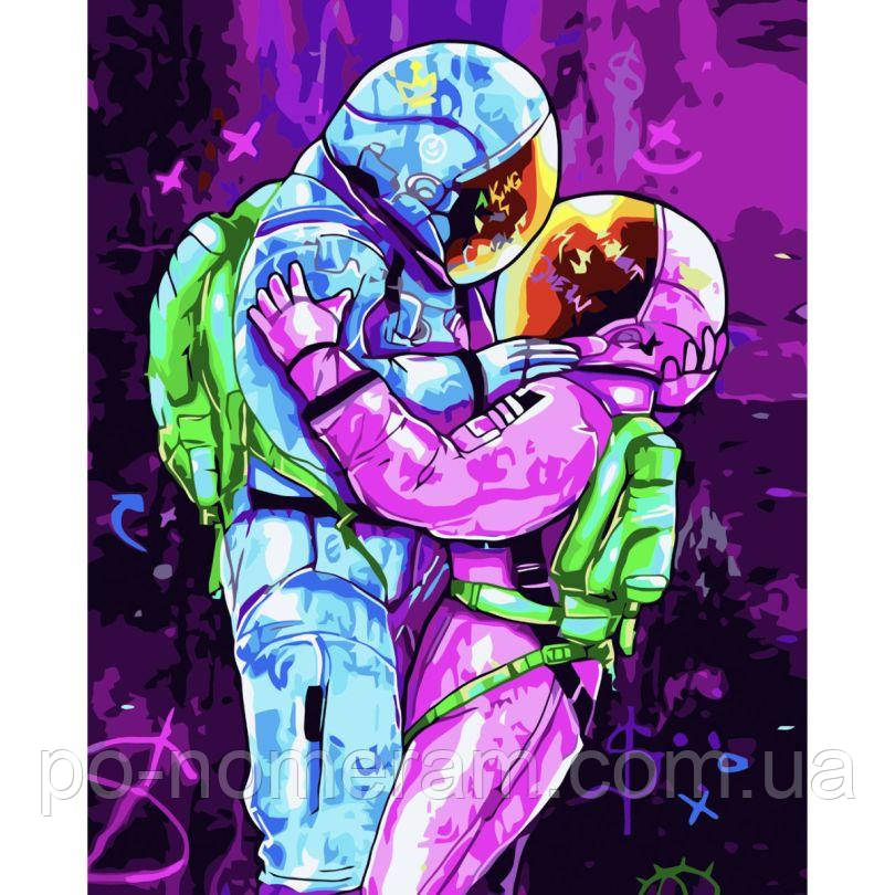 Акційна Картина за номерами Strateg Космічне кохання (SR-VA-3722) 40 х 50 см, фото 1