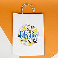Пакет подарочный "Украина" 220*120*290 Пакет подарочный с украинским орнаментом Колоритные цветы