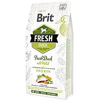 Сухой корм для активных собак всех пород Brit Fresh Duck with Millet (утка) 2.5 кг