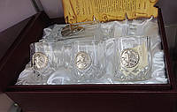 Подарочный набор для виски в кожанном футляре "Гетьманы"