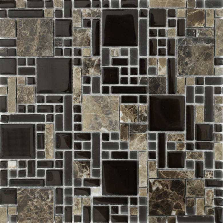 Коричневая мозаика из натурального мрамора Vivacer RS76 - фото 1 - id-p374781827
