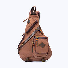 Рюкзак чоловічий Augur через плече коричневий арт.00093