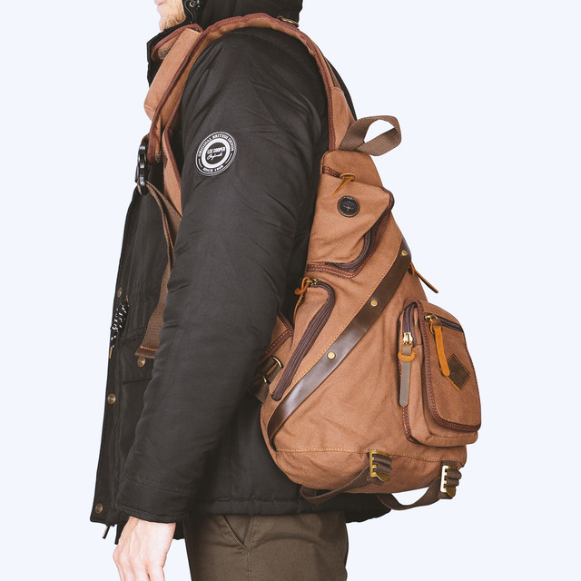 Фото рюкзак чоловічий Augur через плече коричневий Фото рюкзак чоловічий Augur через плече коричневий