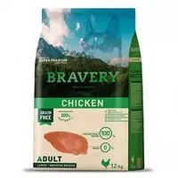 BRAVERY Chicken Adult Large/Medium,сухий корм для дор.собак середніх та великих порід, з куркою-4кг