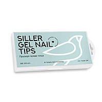 Прозрачные гелевые типсы Siller gel nail tips 240 штук, форма овал