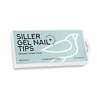 Прозорі гелеві тіпси Siller gel nail tips 240 штук, форма овал