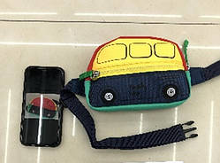 Сумка дитяча на пояс Автобус 12*17*5 см, 2 види (60шт)