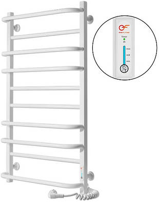 Електрична рушникосушка біла Flyme EF Comfort R з терморегулятором і таймером (праве підключення)