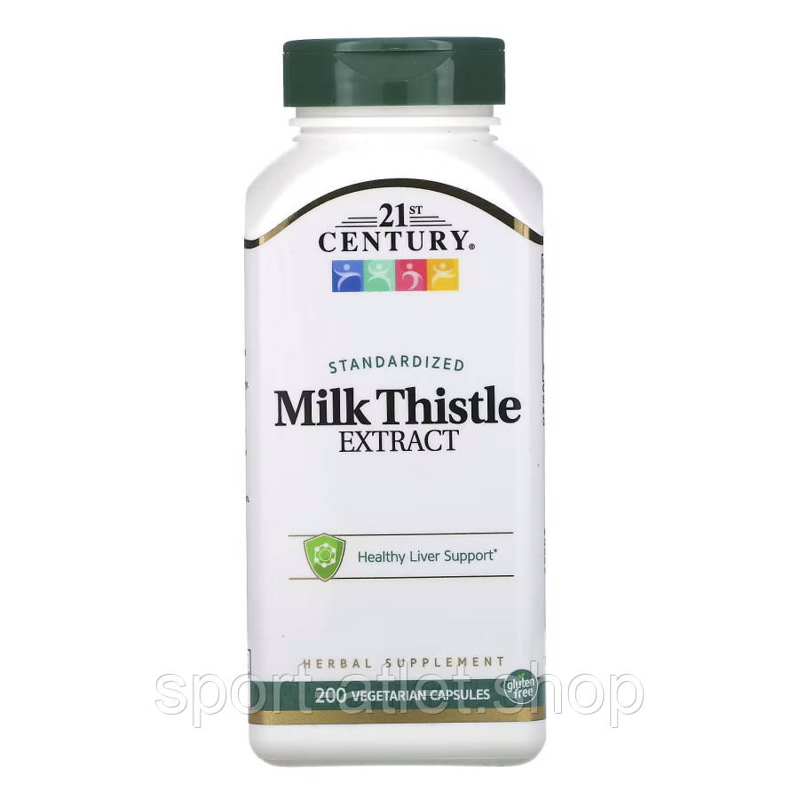 Натуральна добавка 21st Century Milk Thistle Extract, 200 вегакапсул, фото 1