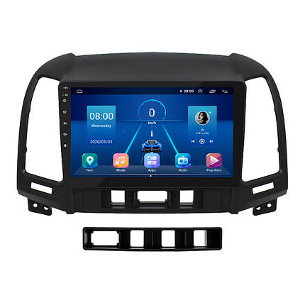 Штатна магнітола Lesko для Hyundai Santa Fe II 2005-2010 екран 9" 2/32Gb/ 4G/ Wi-Fi Premium GPS Android, фото 1