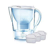 Фільтр-глечик Brita Marella Memo + 3 картриджа 2.4 л (1.4 л очищеної води), білий