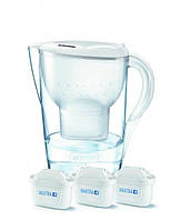 Фільтр-глечик Brita Marella XL Memo + 3 картриджа 3.5 л (2.2 л очищеної води), білий