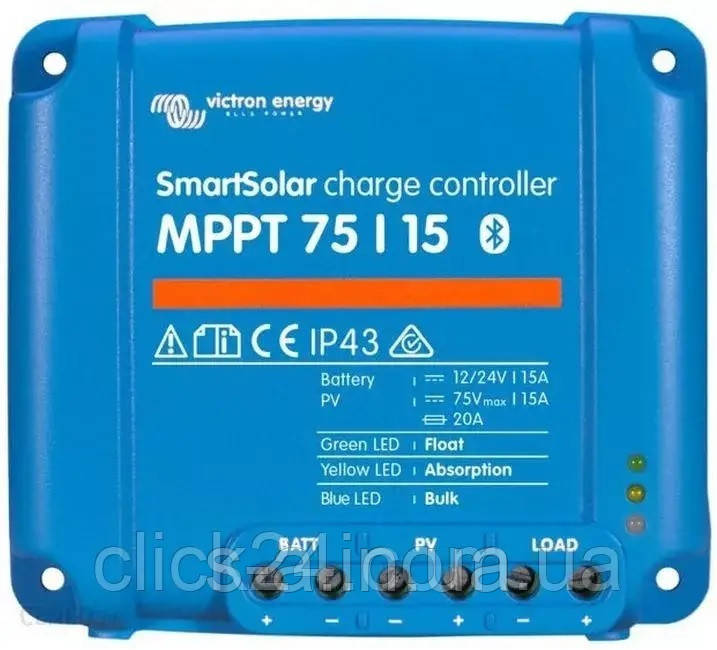 Victron Energy SmartSolar MPPT 75/15 (12/24V-15A) MPPT Контролер заряду сонячних батарей (модулів)