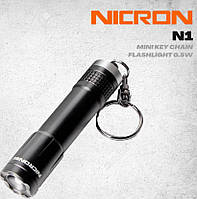 Мини фонарь NICRON N1 Наключный прицепной (100LM, Samsung LED, 37 метров, AAA), Обновленная версия