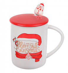 Кружка новорічна "Merry Christmas" + ложка, 320 мл, кераміка
