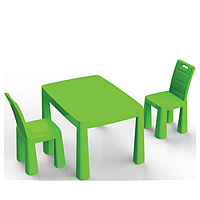Дитячий пластиковий стол та два стула Долоні (04680/2) Зелений