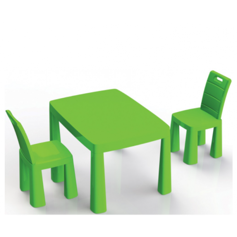 Детский пластиковый стол и два стула Долони (04680/2) Зеленый (ID ...