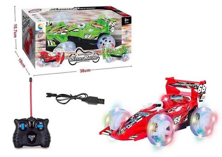 Дитяча машинка на пульті керування FA 9822, довжина 28 см 2 кольори, зі звуком і світлом, що обертається передня вісь, фото 1