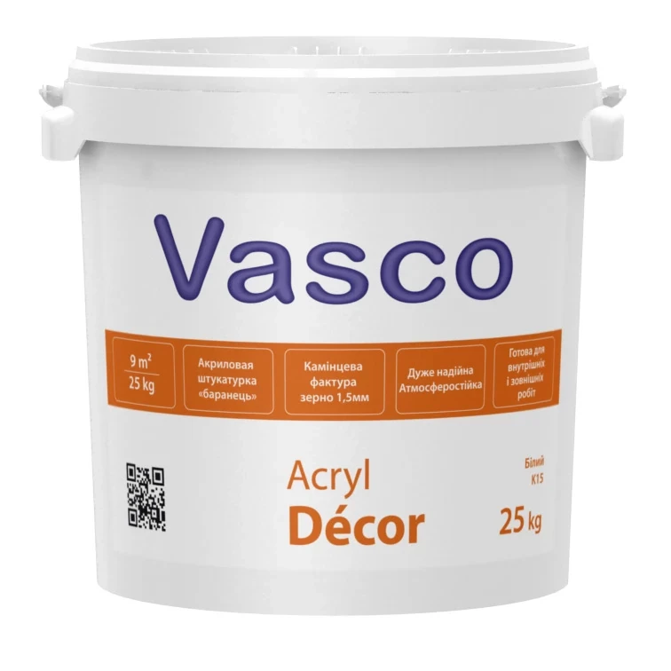 Акрилова декоративна штукатурка "баранець" Vasco Acryl Dеcor K15 25 кг