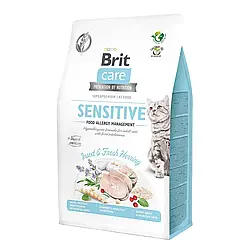 Сухий корм для котів з харчовою непереносимістю Brit Care Cat Grain Free Sensitive Insect & Fresh Herring