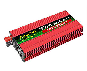 Автомобільний інвертор 12 V 220 V Tataliken Power Inverter DC to AC 12 V to 220 V 2000 W max