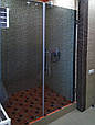 Скляна душова перегородка 1200 х 2000 мм. графіт, фото 8